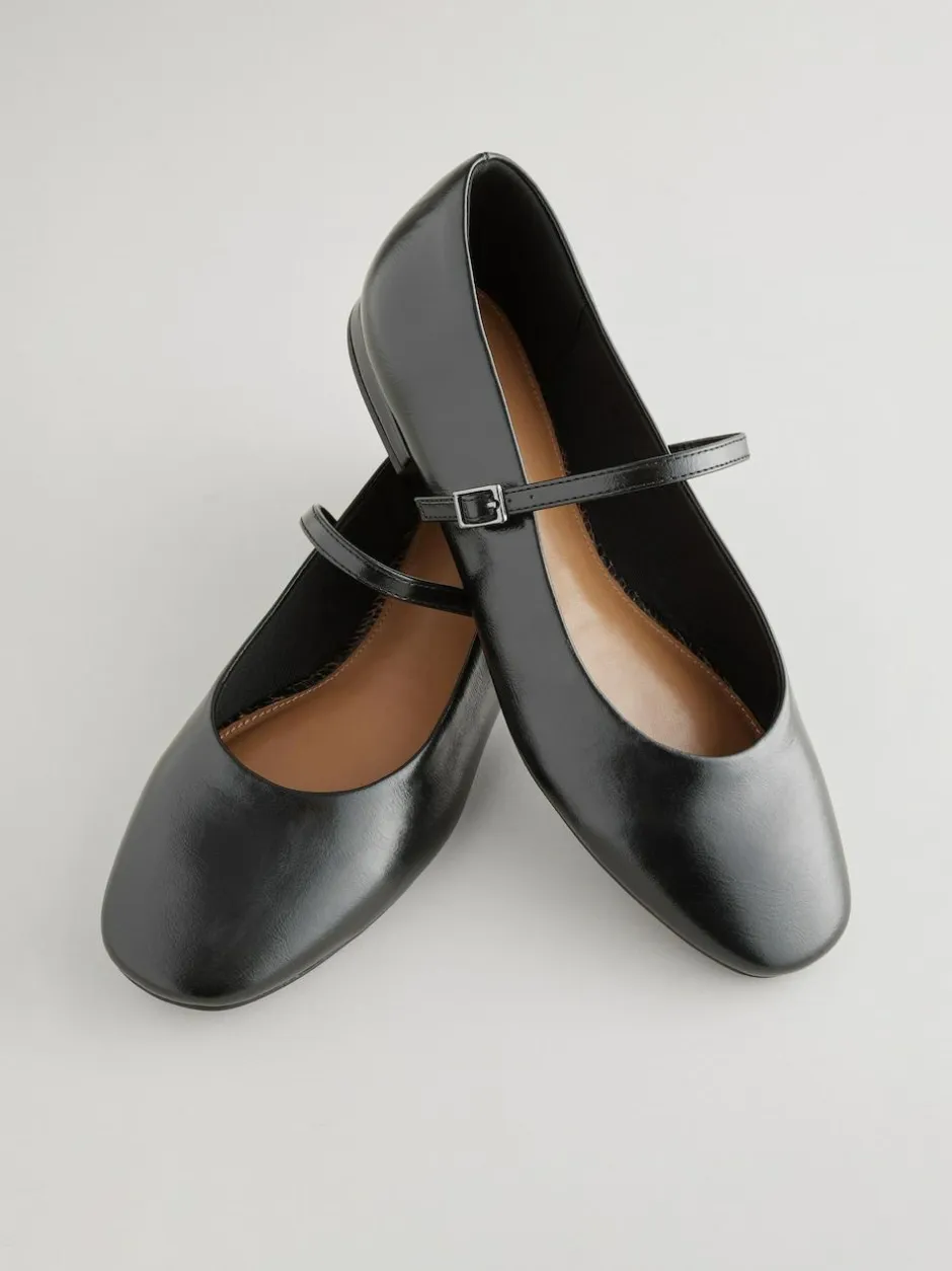 Next Standard/Wide Fit Round Toe Mary Jane Shoes Black Clearance