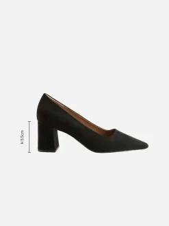 Next Standard/Wide Fit Standard Chisel Toe Block Courts Black Clearance