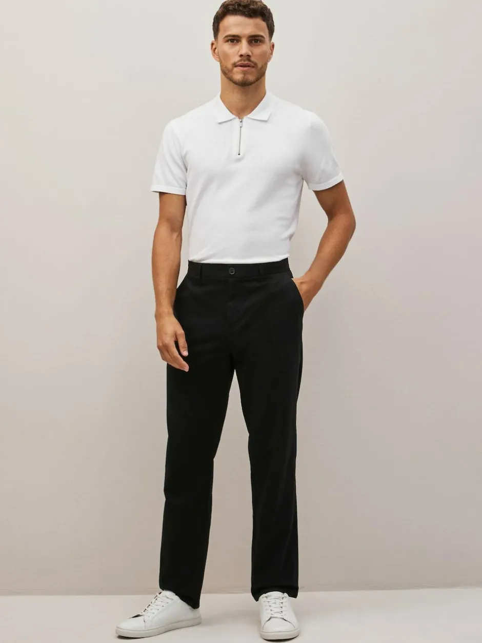 Next Straight Fit 100% Cotton Chino Trousers Black New