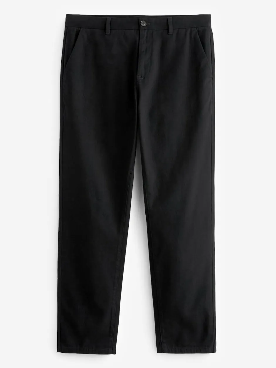 Next Straight Fit 100% Cotton Chino Trousers Black New
