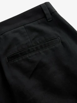 Next Straight Fit 100% Cotton Chino Trousers Black New