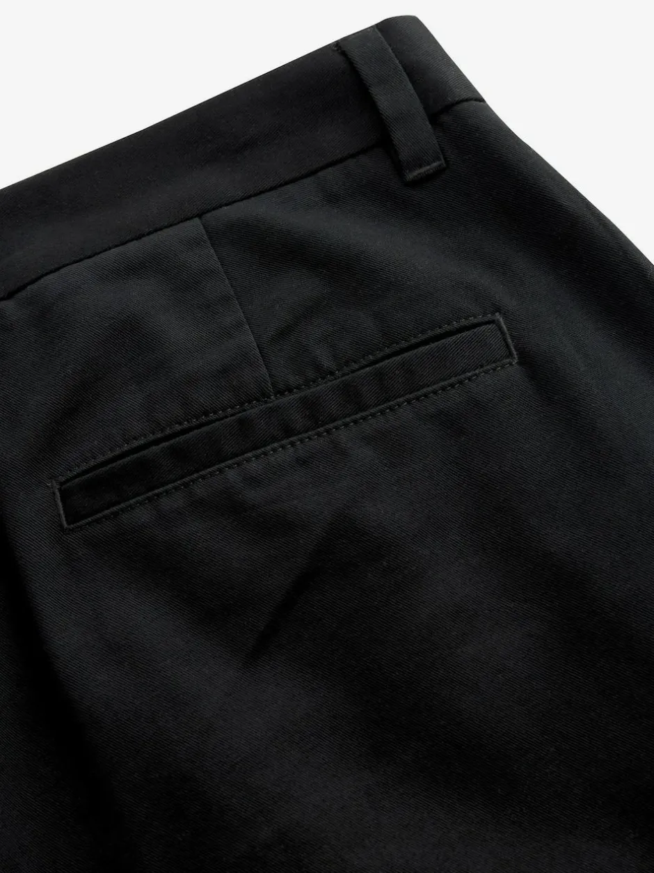 Next Straight Fit 100% Cotton Chino Trousers Black New