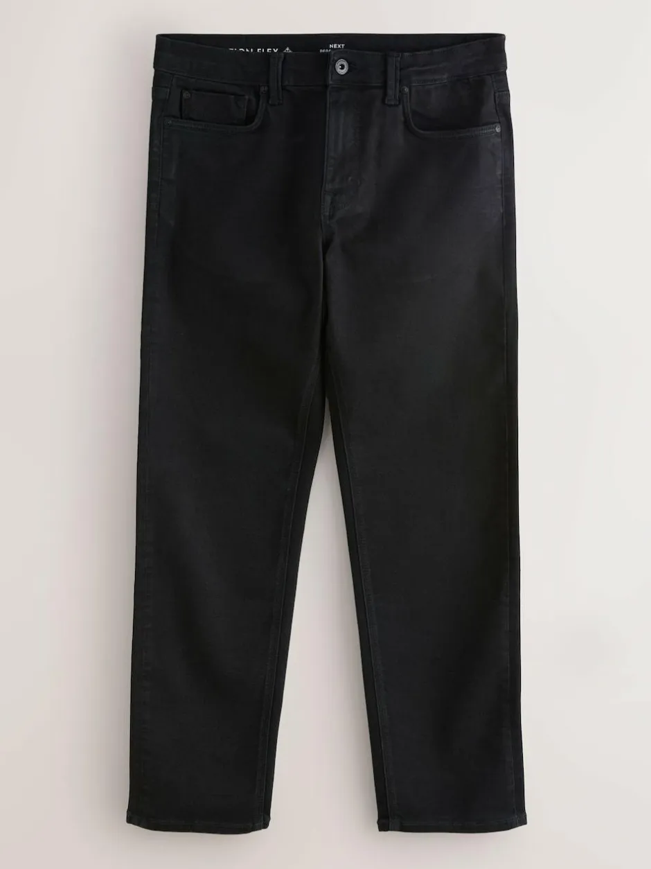 Next Black Straight Fit Motionflex Jeans Outlet