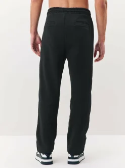 Next Black Straight Fit Relaxed Fit Brushback Heavyweight Joggers Clearance