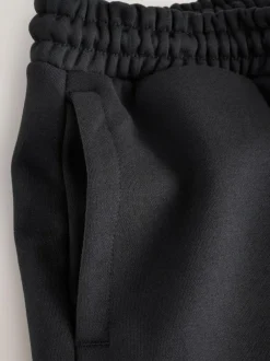 Next Black Straight Fit Relaxed Fit Brushback Heavyweight Joggers Clearance