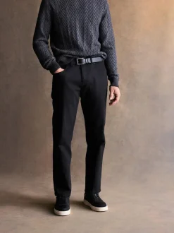 Next Straight Fit Signature Belted Jeans Black Outlet