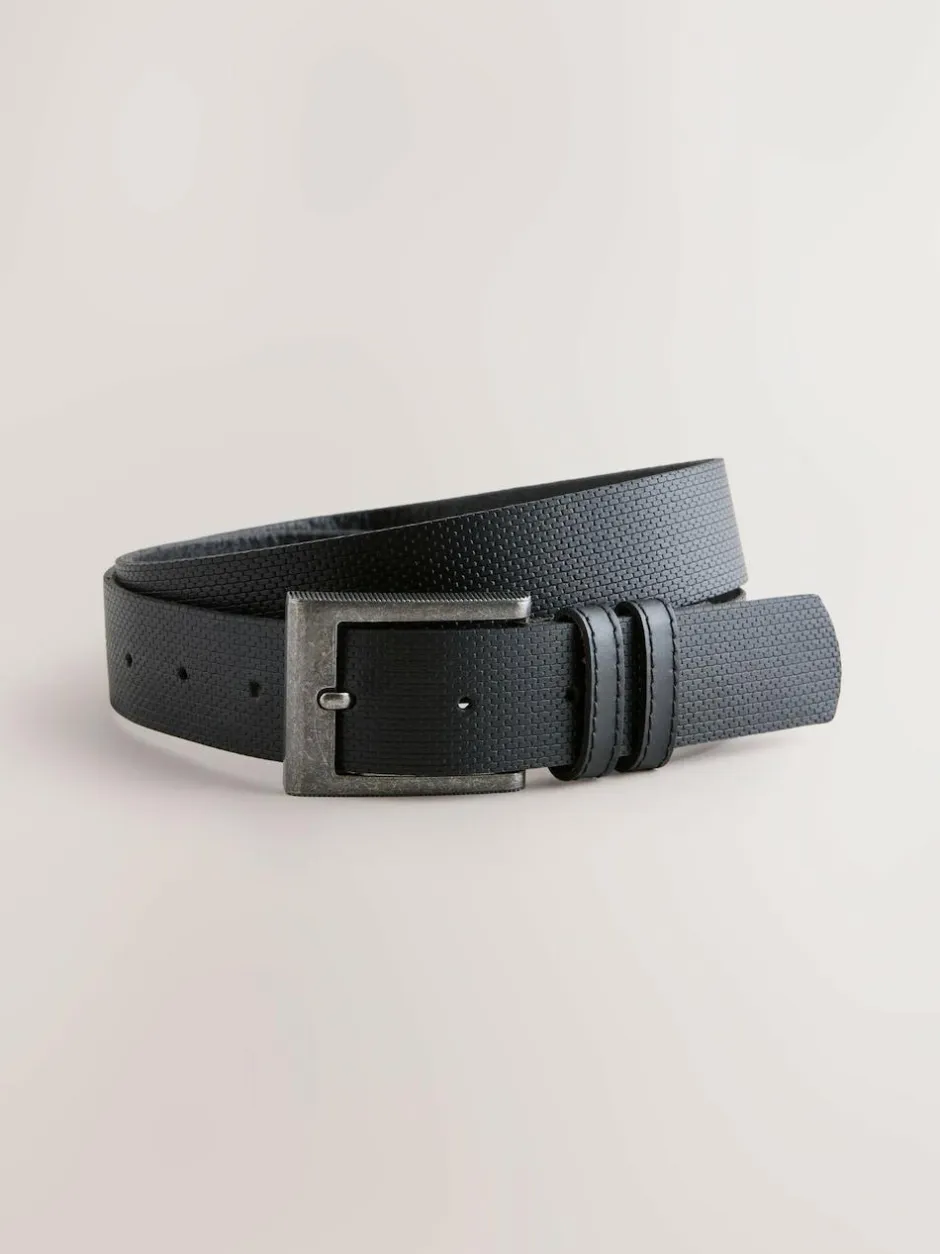Next Straight Fit Signature Belted Jeans Black Outlet