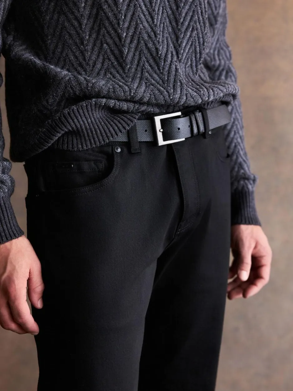 Next Straight Fit Signature Belted Jeans Black Outlet