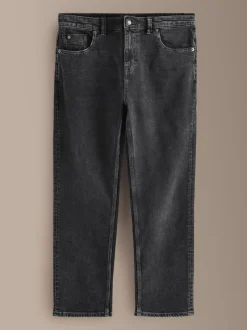 Next Straight Fit Signature Soft Touch Denim Jeans Black Clearance