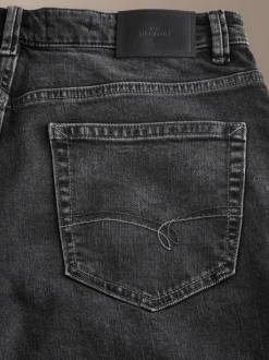 Next Straight Fit Signature Soft Touch Denim Jeans Black Clearance