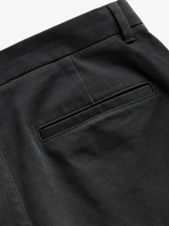 Next Black Straight Fit Stretch Chinos Trousers