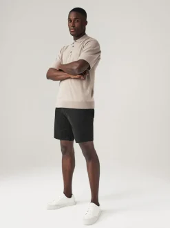 Next Black Straight Fit Stretch Chinos Shorts Hot