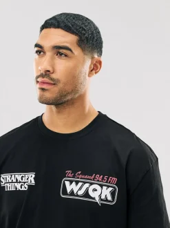 Next Black Stranger Things Graphic Print T-Shirt Discount