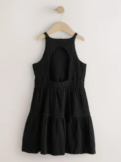 Next Black Strappy Crinkle Summer Dress (3-16yrs) Discount