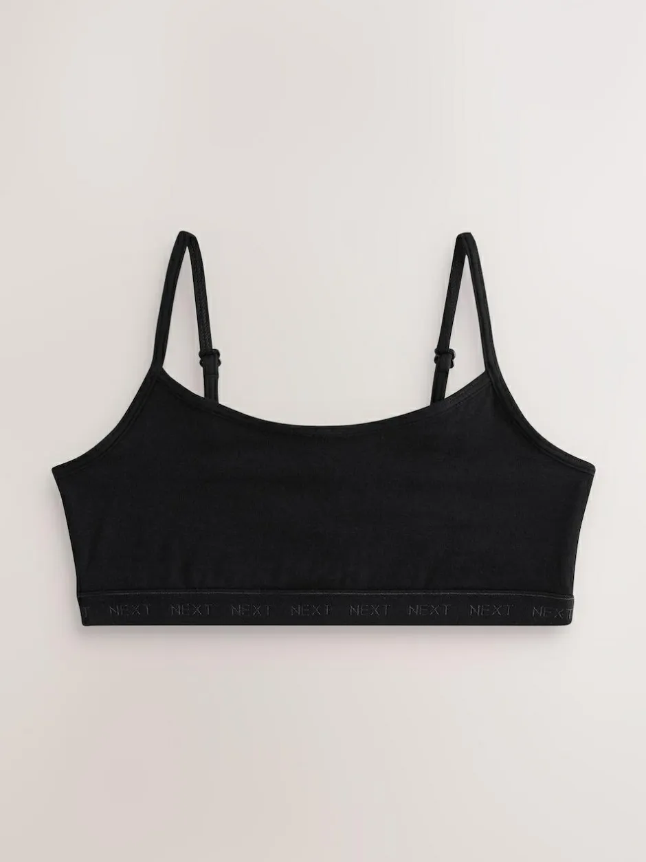 Next Strappy Crop Tops 3 Pack (5-16yrs) Black Outlet