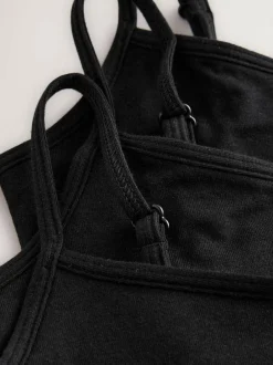 Next Strappy Crop Tops 3 Pack (5-16yrs) Black Outlet
