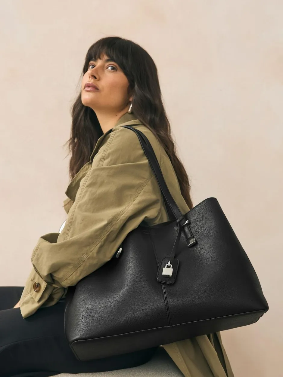 Next Black Structured Tote Bag Best