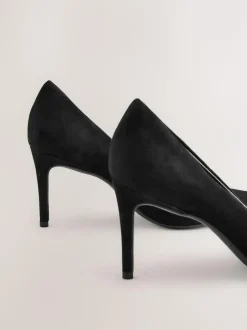 Next Extra Wide Fit Leather Mid Court Shoes Black Suede Sale