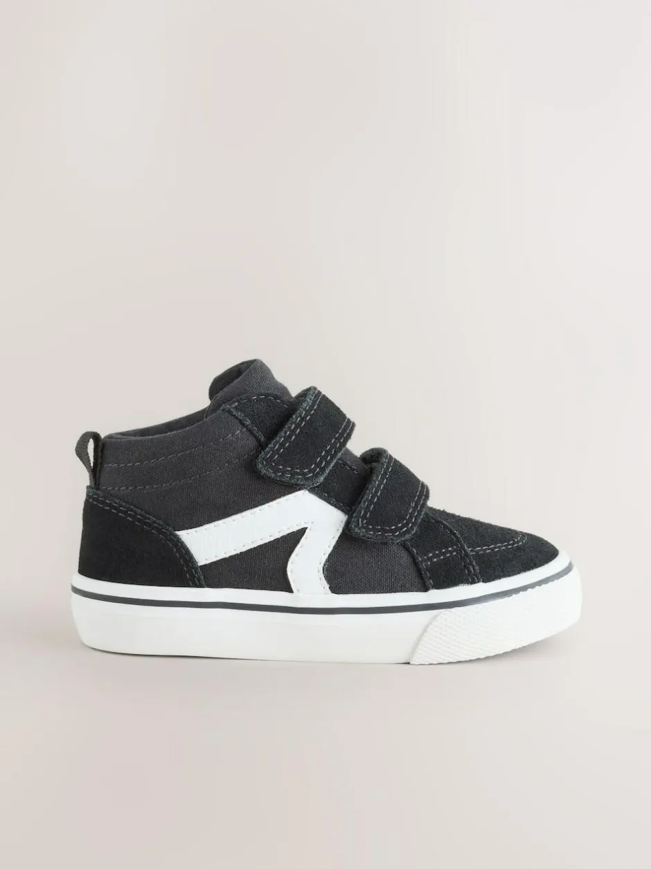 Next Suede Touch Fastening High Top Trainers Black Sale