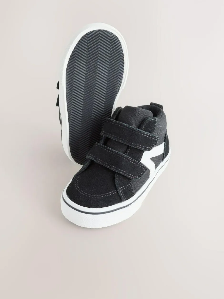 Next Suede Touch Fastening High Top Trainers Black Sale