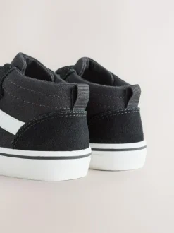 Next Suede Touch Fastening High Top Trainers Black Sale