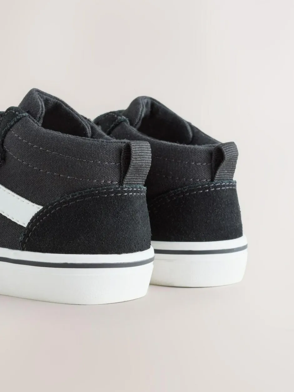 Next Suede Touch Fastening High Top Trainers Black Sale