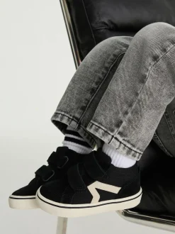 Next Suede Touch Fastening High Top Trainers Black Sale