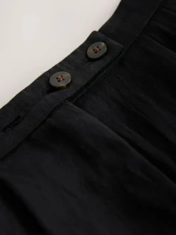 Next Superwide Pleated Trousers Black Clearance