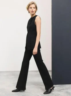 Next Tailored Bootcut Trousers With Wool Black