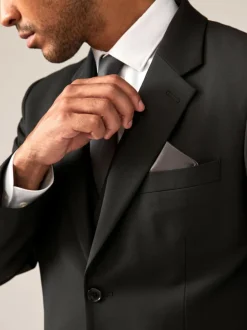 Next Black Tailored Fit Tailored Fit Wool Blend Motionflex Suit Jacket Sale
