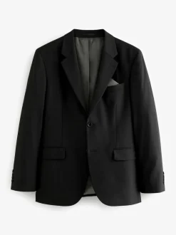 Next Black Tailored Fit Tailored Fit Wool Blend Motionflex Suit Jacket Sale
