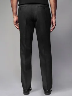 Next Tailored Fit Textured Wool Blend Suit Trousers Black Hot