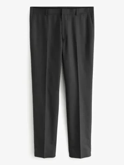 Next Tailored Fit Textured Wool Blend Suit Trousers Black Hot