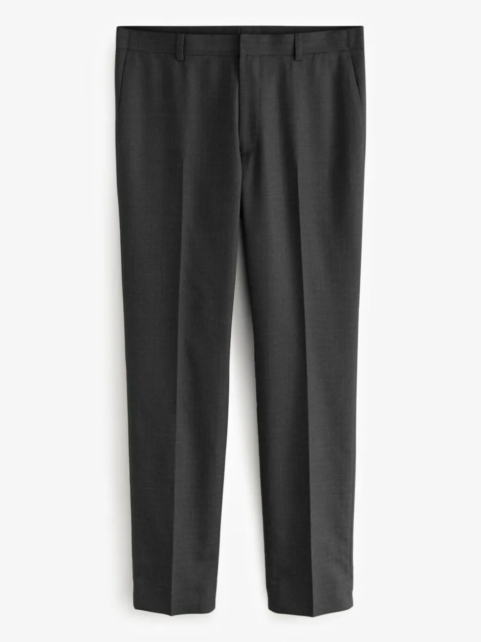 Next Tailored Fit Textured Wool Blend Suit Trousers Black Hot