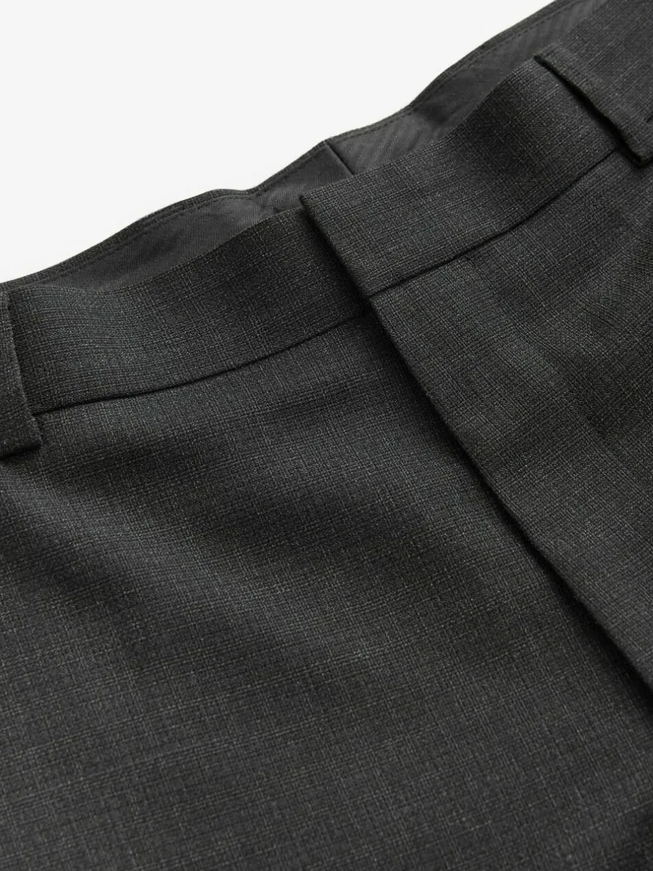 Next Tailored Fit Textured Wool Blend Suit Trousers Black Hot