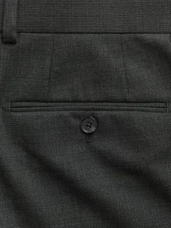 Next Tailored Fit Textured Wool Blend Suit Trousers Black Hot