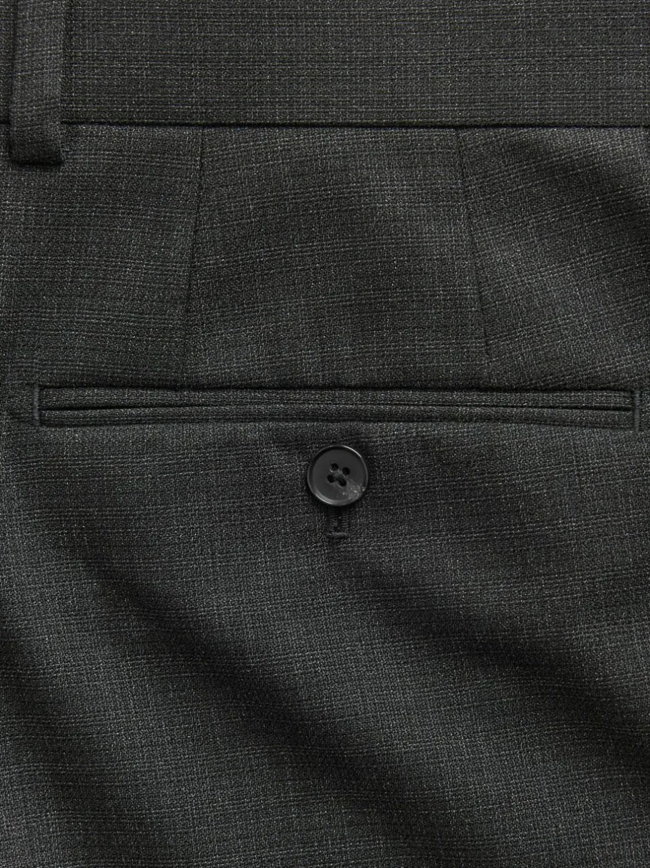 Next Tailored Fit Textured Wool Blend Suit Trousers Black Hot