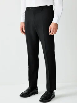 Next Tailored Fit Textured Suit Trousers Black Discount