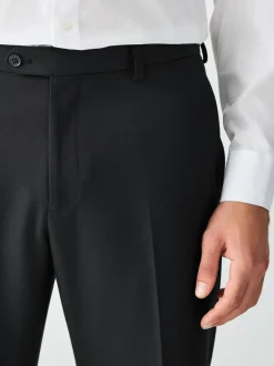 Next Tailored Fit Textured Suit Trousers Black Discount