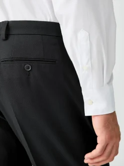 Next Tailored Fit Textured Suit Trousers Black Discount
