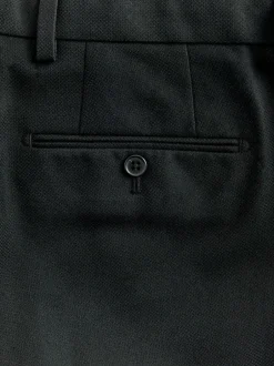 Next Tailored Fit Textured Suit Trousers Black Discount