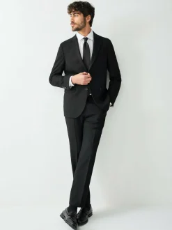Next Tailored Fit Textured Suit Jacket Black Best