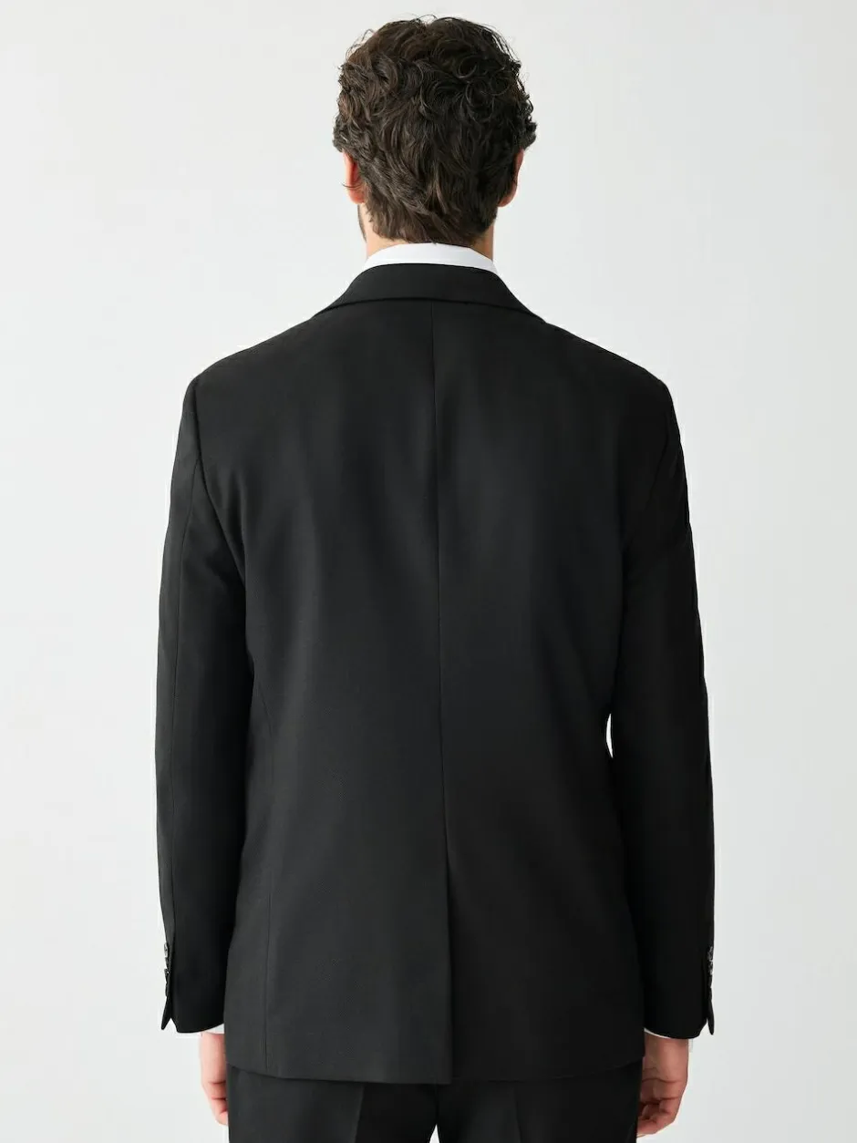 Next Tailored Fit Textured Suit Jacket Black Best