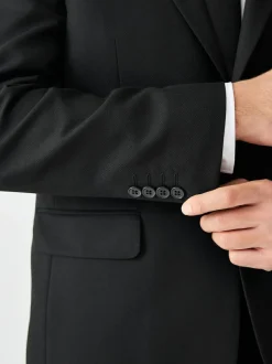 Next Tailored Fit Textured Suit Jacket Black Best