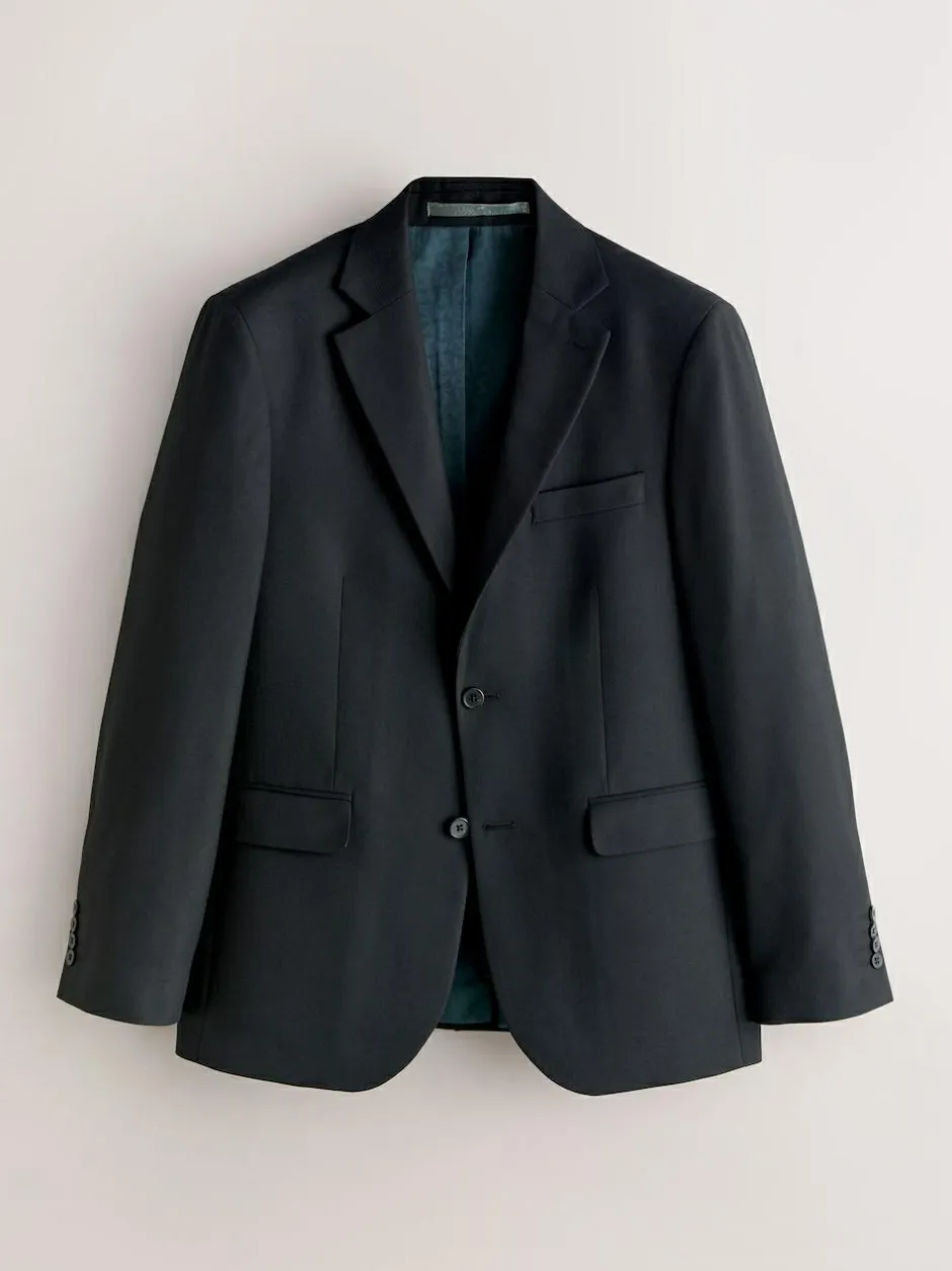 Next Tailored Fit Textured Suit Jacket Black Best