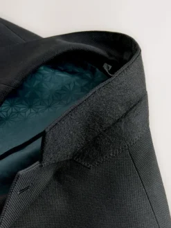 Next Tailored Fit Textured Suit Jacket Black Best