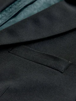 Next Tailored Fit Textured Suit Jacket Black Best