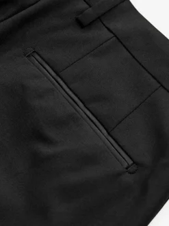 Next Slim Fit Tuxedo Suit Trousers Black Tape Detail New