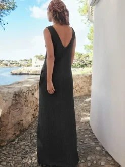 Next Textured Jersey Slip Dress Black Clearance