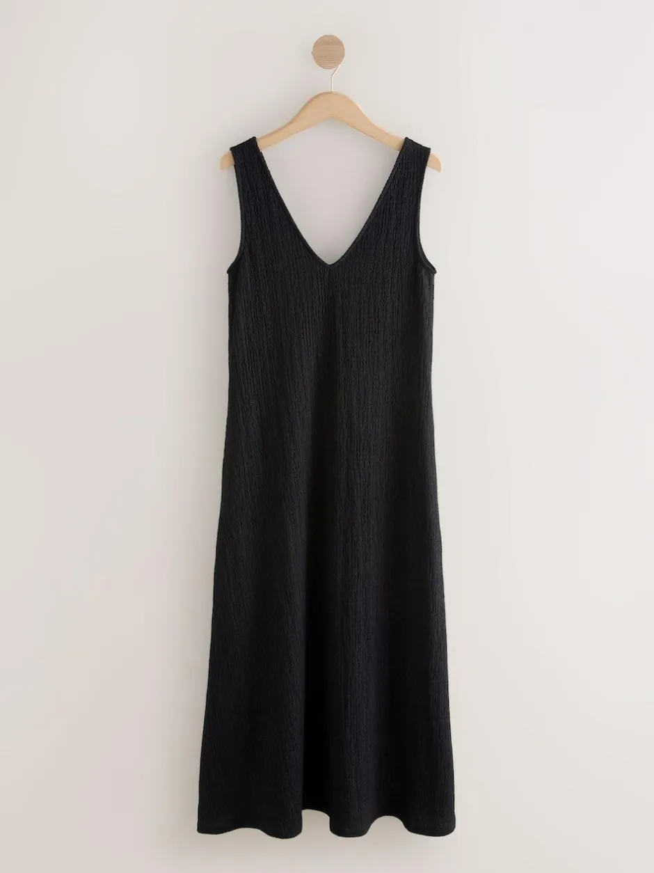 Next Textured Jersey Slip Dress Black Clearance